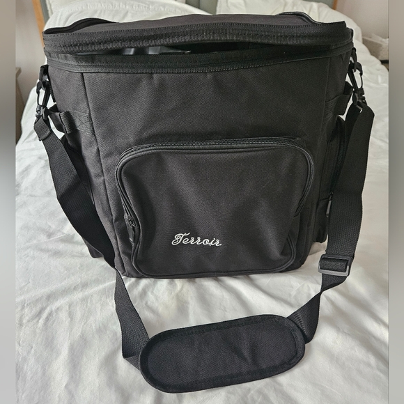 NWOT TERROIR Rolling 6-Bottle Insulated Black Wine Trolley Bag Case - Picture 6 of 11